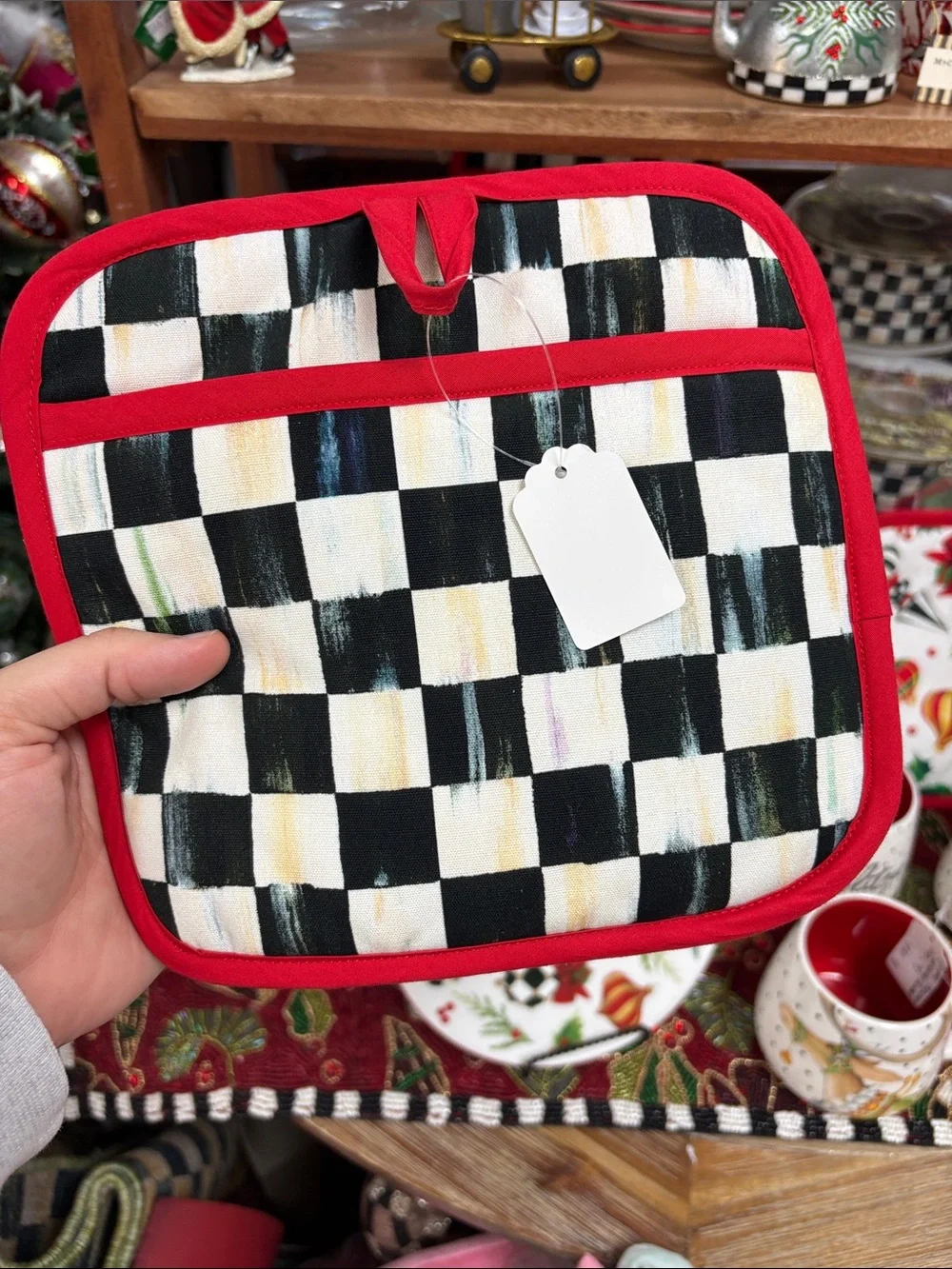 Mackenzie-Childs deck the hall oven mitt